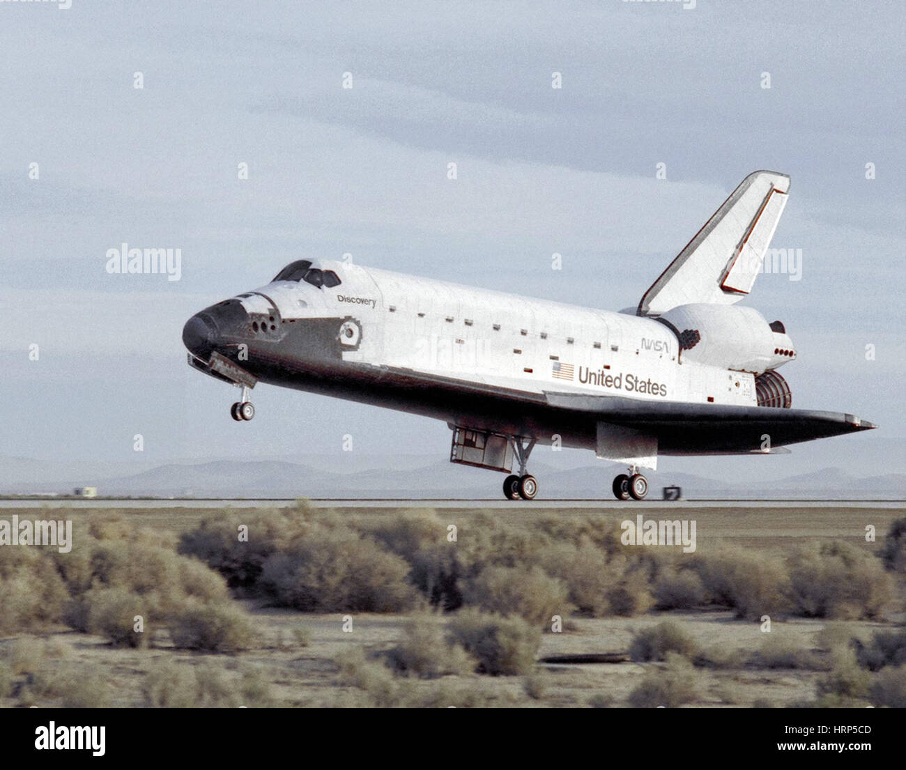 STS-29, Space Shuttle Discovery Landung, 1989 Stockfoto