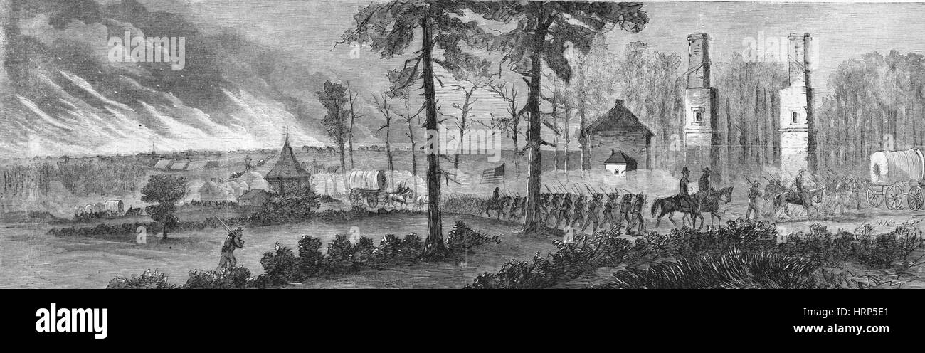 Truppen verlassen Atlanta, Bürgerkrieg, 1864 Stockfoto