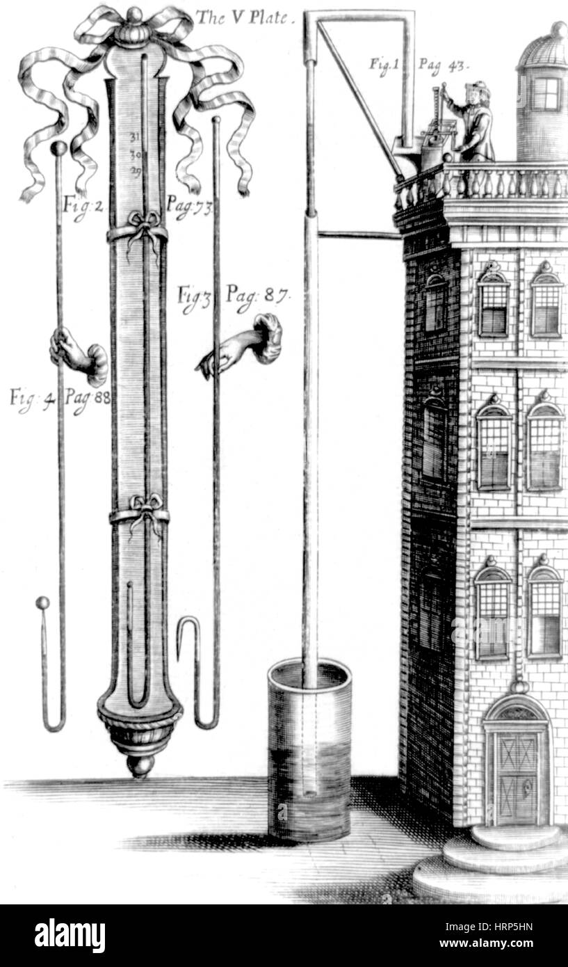 Boyle, die Durchführung von Druck Experiment, 1669 Stockfoto