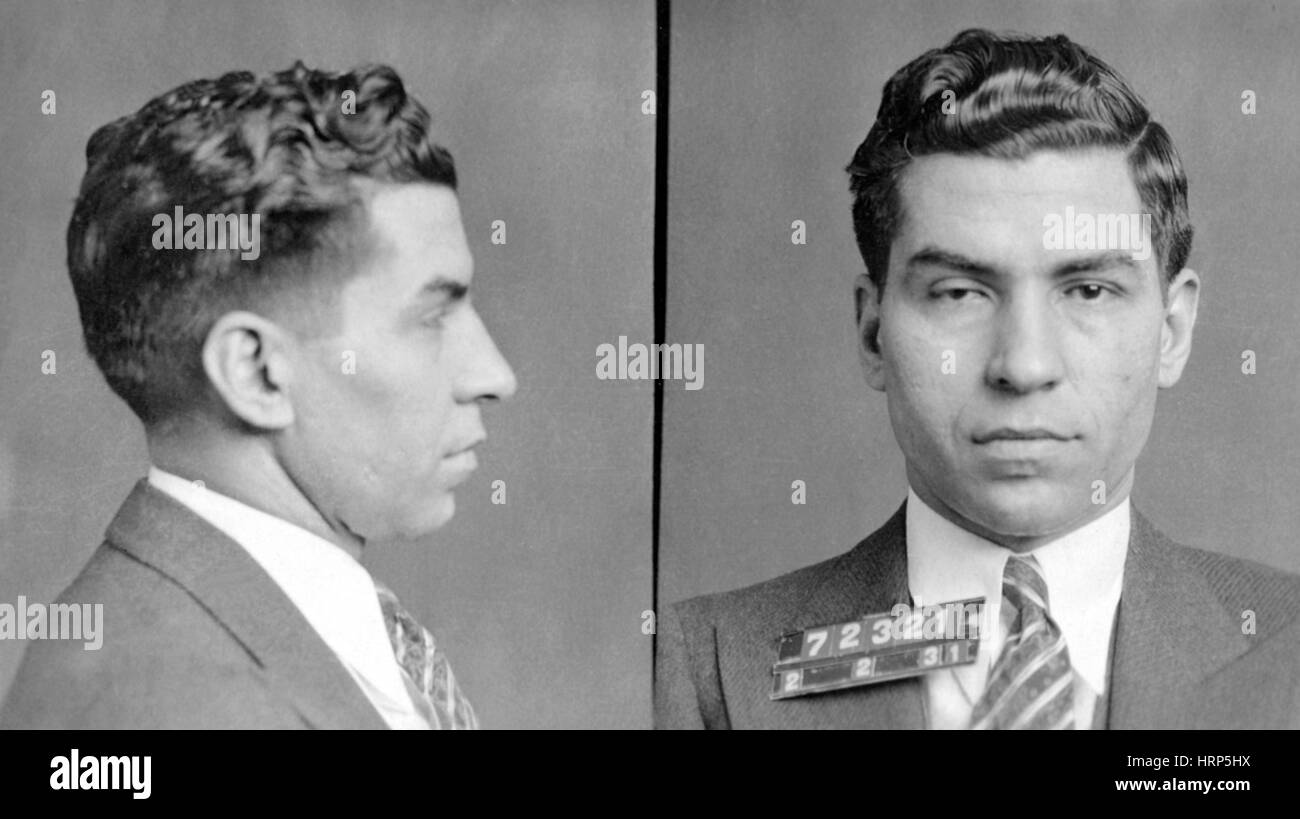 Lucky Luciano, US-amerikanischer Mobster Stockfoto