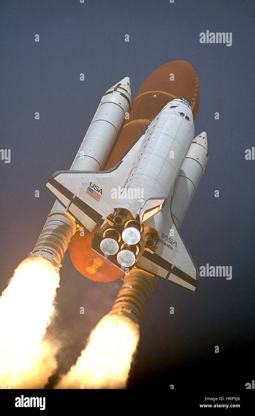 STS-45, Raumfähre Atlantis starten, 1992 Stockfoto