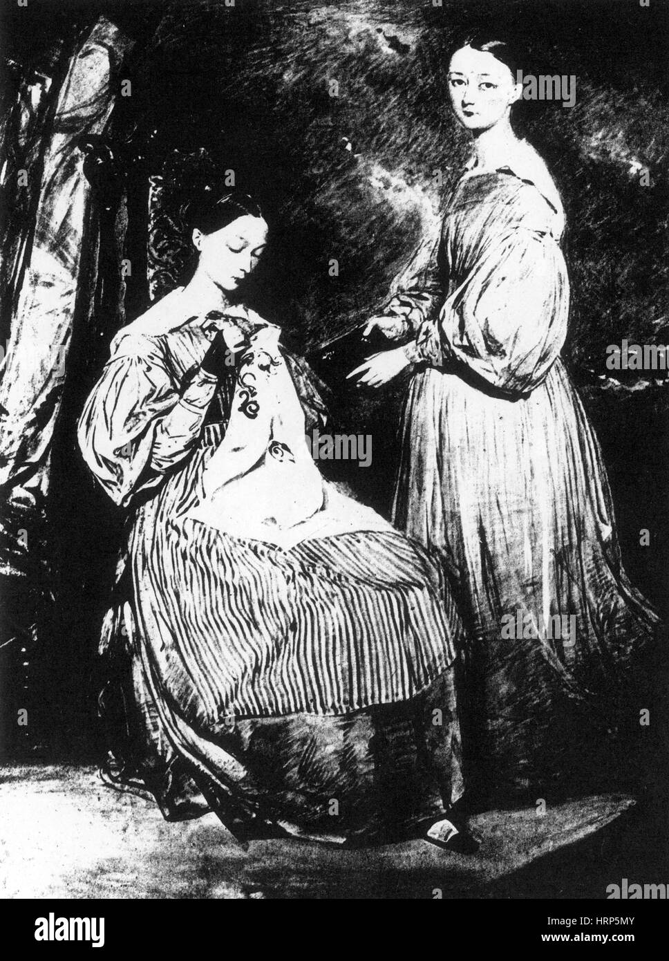 Junge Florenz und Parthenope Nightingale, 1836 Stockfoto