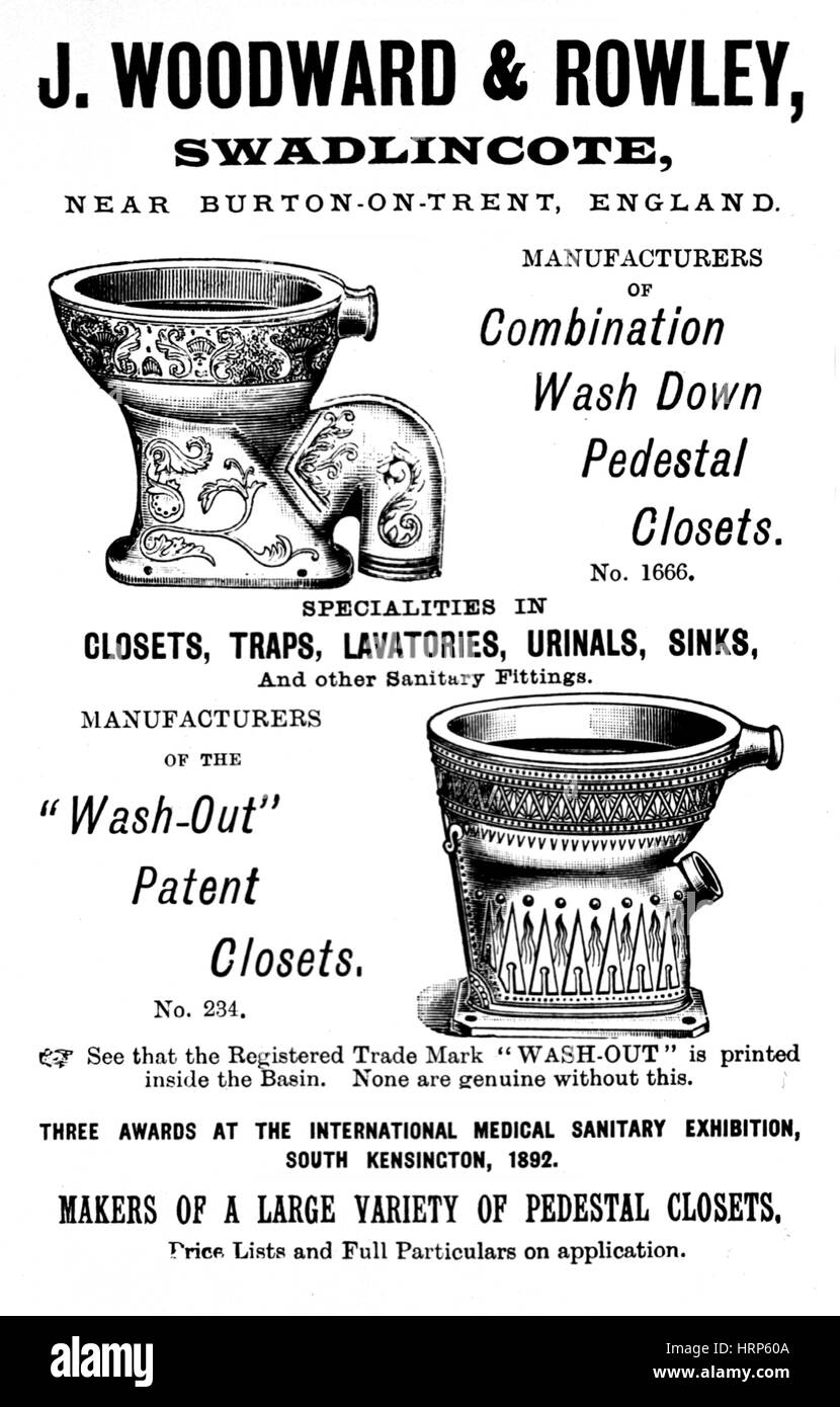 Sockel Wandschränke, Hygiene-Werbung, 1894 Stockfoto