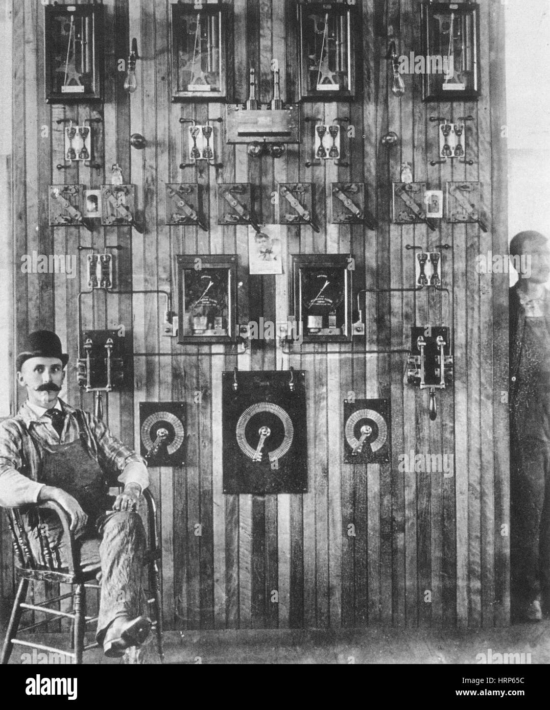 Wechselnde aktuelle Telefonzentrale, 19. Jahrhundert Stockfoto