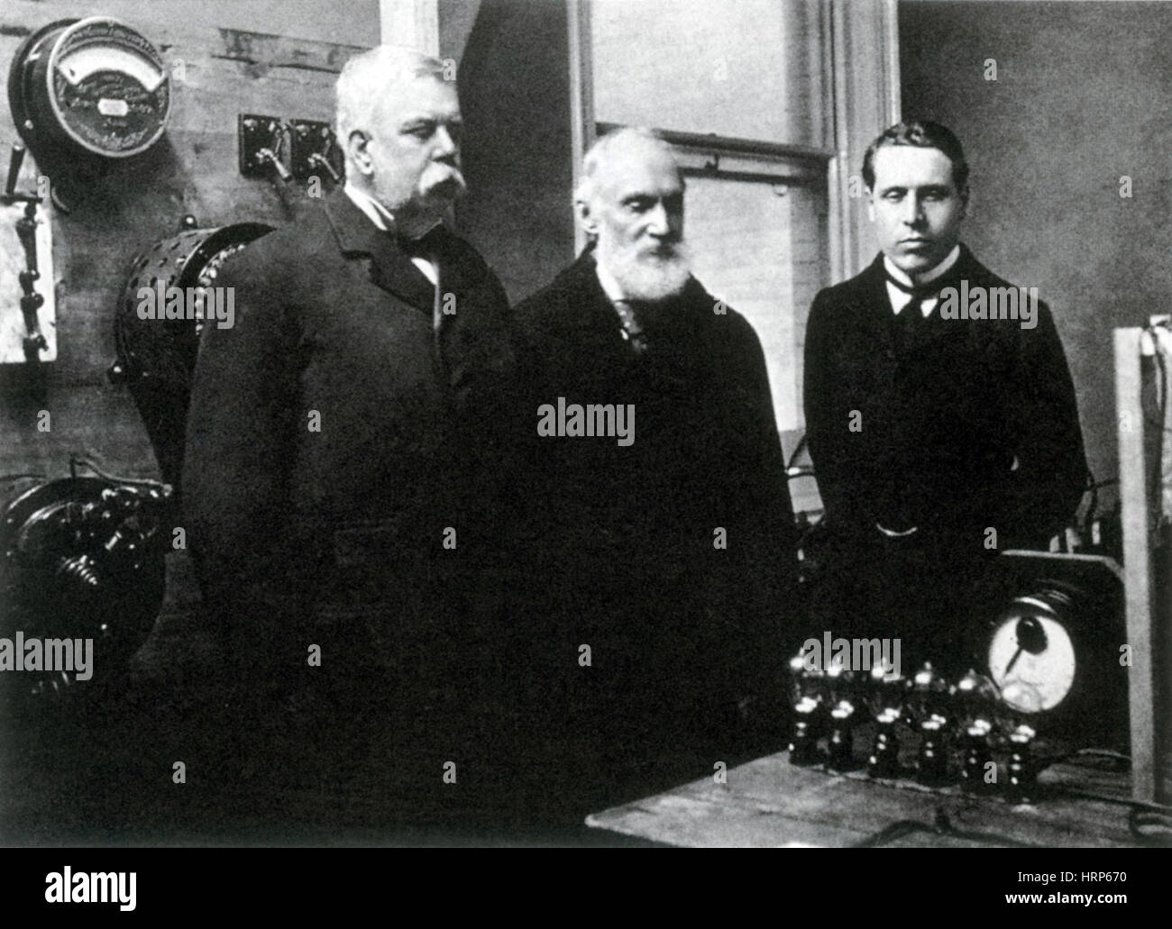 George Westinghouse mit Lord Kelvin, 1897 Stockfoto