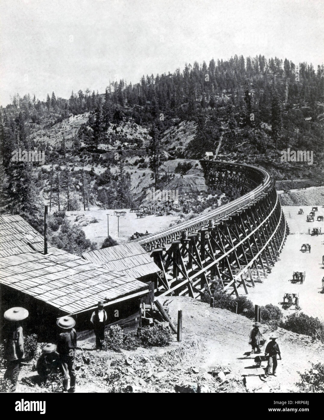 Bau der Central Pacific Railroad, 1877 Stockfoto