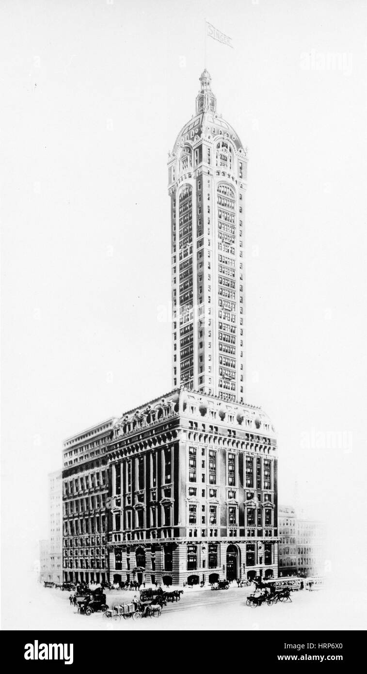 NYC, Singer Building, 20. Jahrhundert Stockfoto