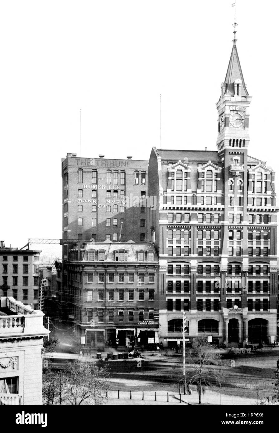 New York City, New York Tribune Tower, der 1870er Jahre Stockfoto