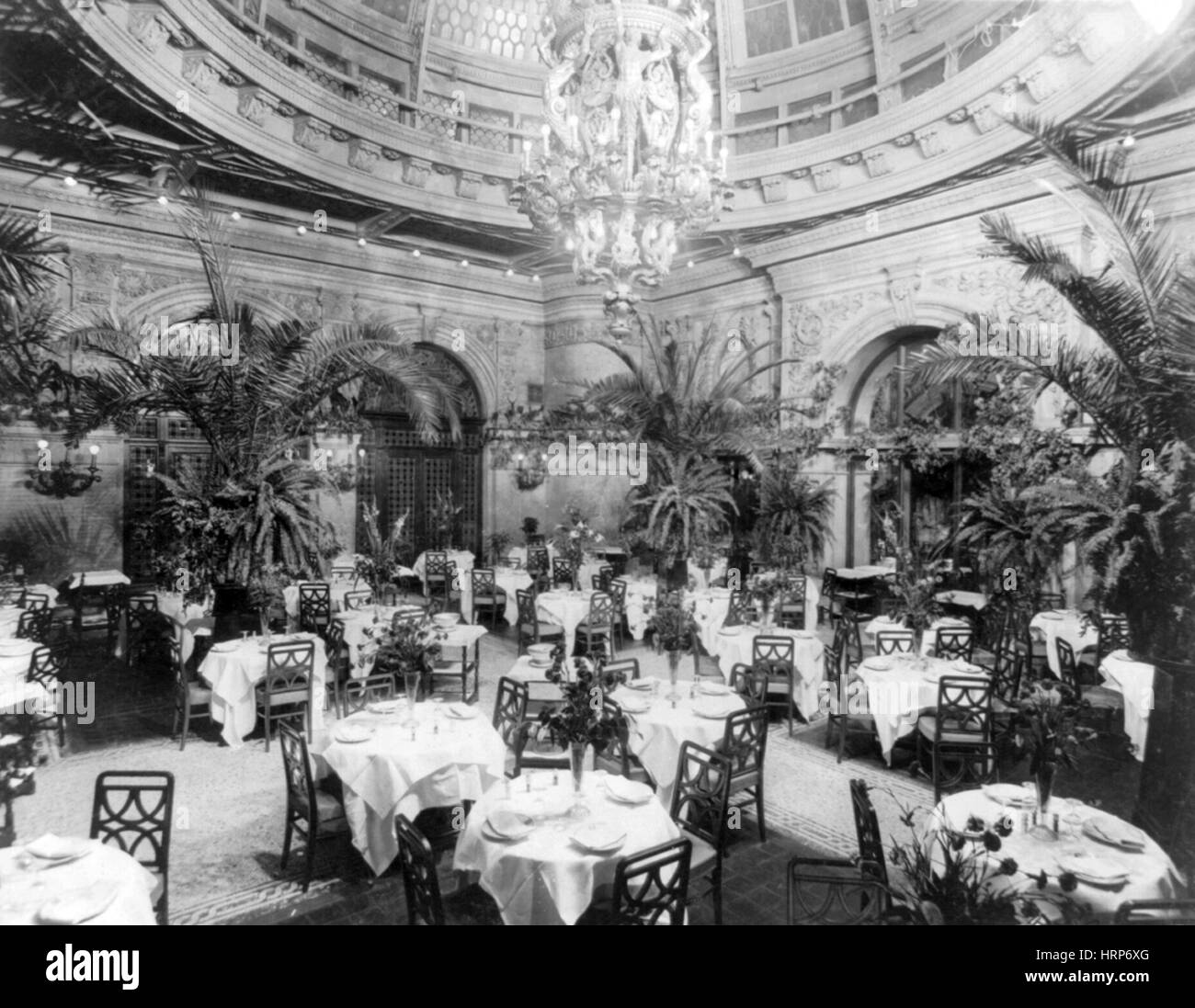 NYC, Waldorf-Astoria Hotel Palmengarten, 1902 Stockfoto