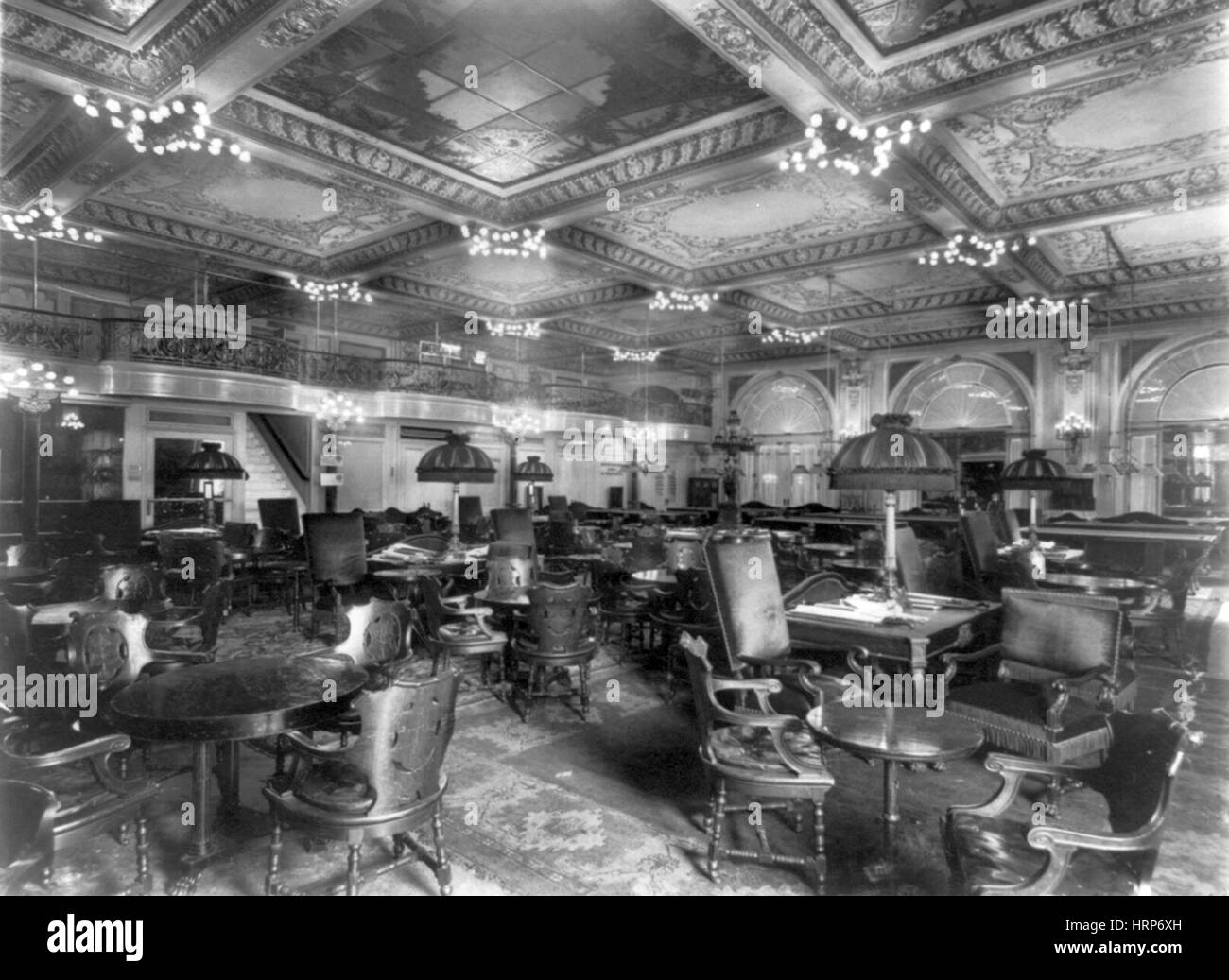 NYC, Waldorf-Astoria Hotel, Billardzimmer, 1902 Stockfoto