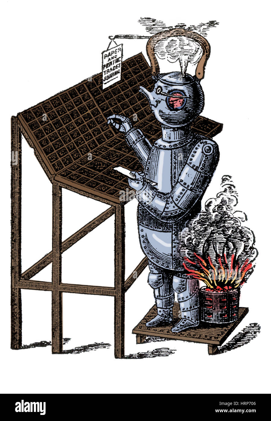 Dampf angetriebene Compositor, 1884 Stockfoto