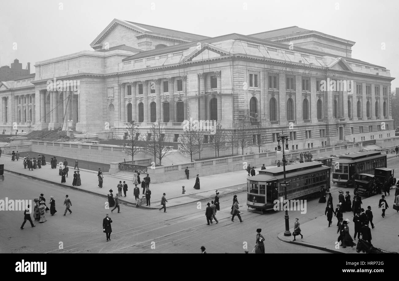New York Public Library, Hauptast Bau, 1910 Stockfoto