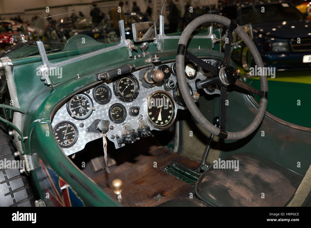 Nahaufnahme des Cockpits ein 1929 4,5 Liter 'Blower' Bentley Stockfoto