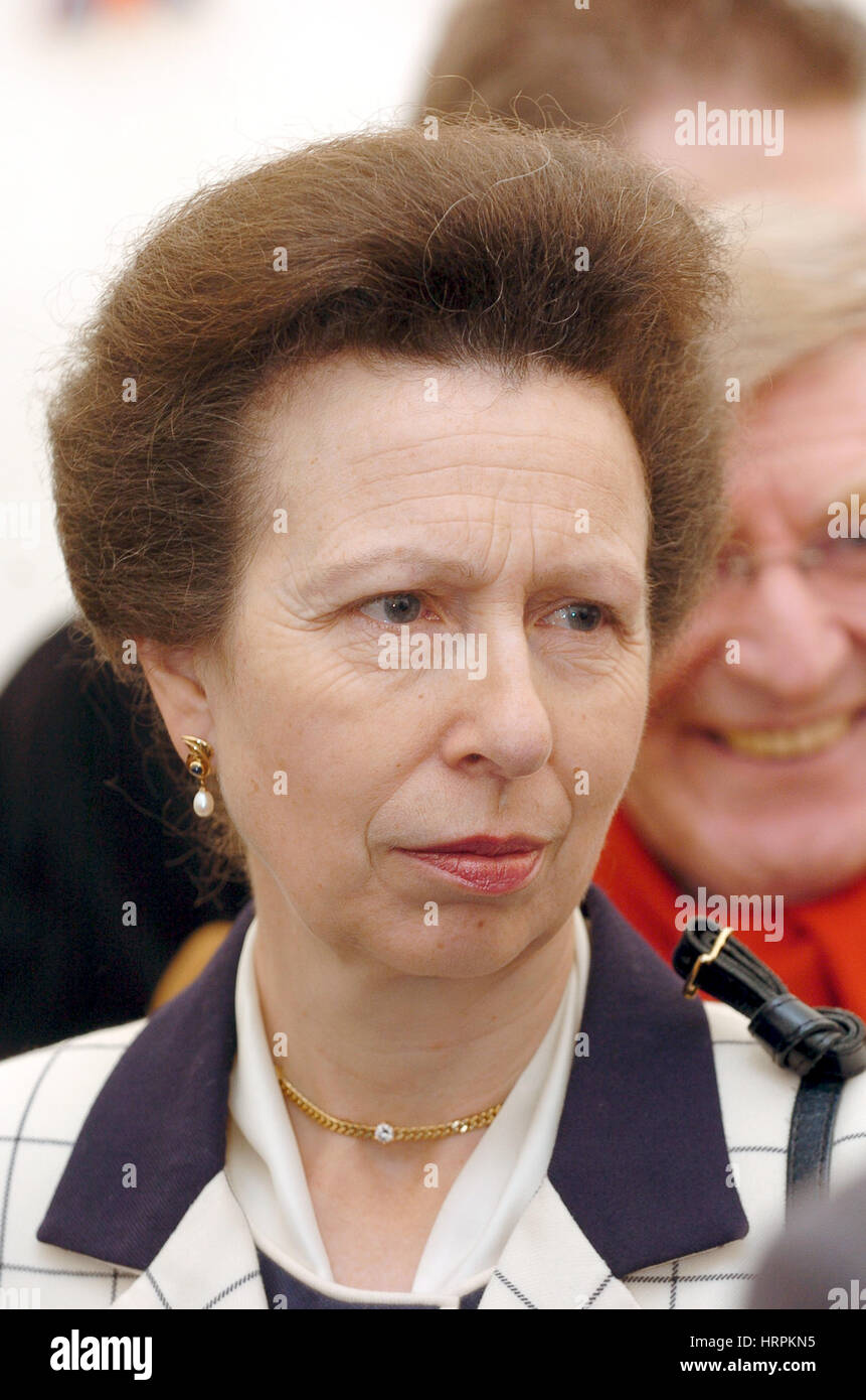 Luxemburg, 02.03.2005. Die britische Prinzessin Anne während der Eröffnung der neuen britischen Botschaft in Luxemburg Stockfoto