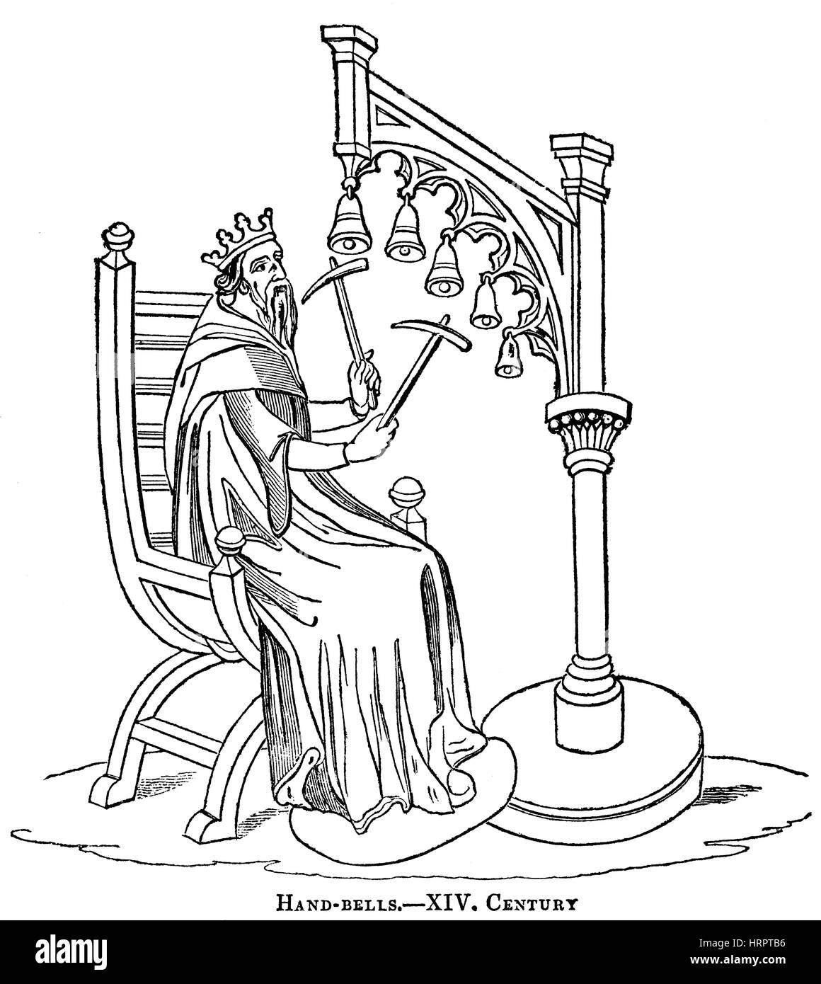 Zur Veranschaulichung der Glockenblumen im 14. Jahrhundert in hoher Auflösung aus einem Buch gescannt gedruckt im Jahre 1831.  Kostenlos copyright geglaubt. Stockfoto