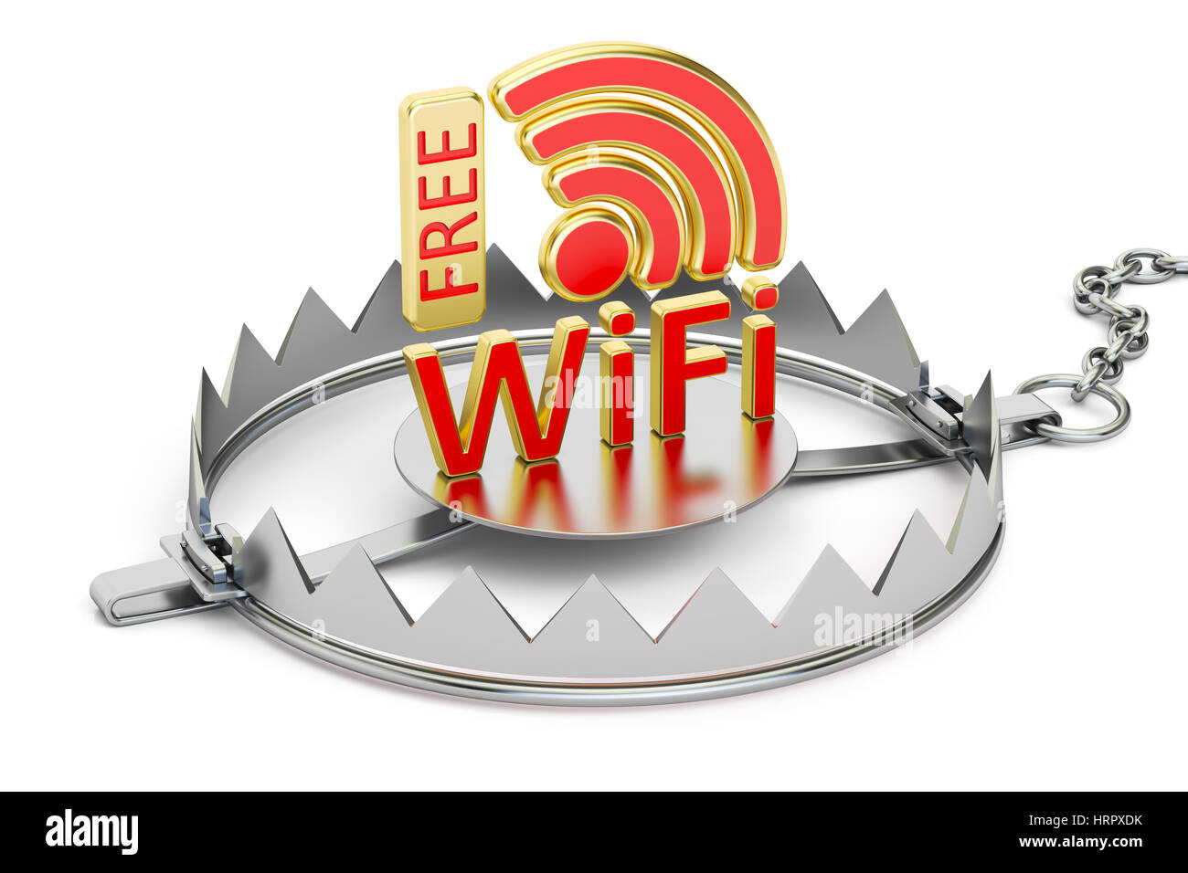 Falle mit Free Wi-Fi Symbol, 3D rendering Stockfoto