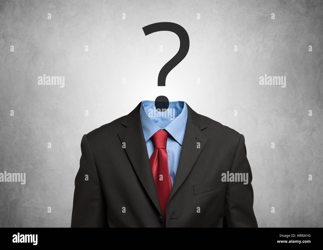 Kopflose Mann Zweifel Stockfoto