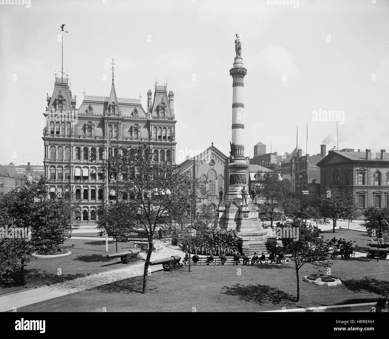 Soldiers' and Sailors' Monument, Lafayette Square, Buffalo, New York, USA, Detroit Publishing Company, 1900 Stockfoto