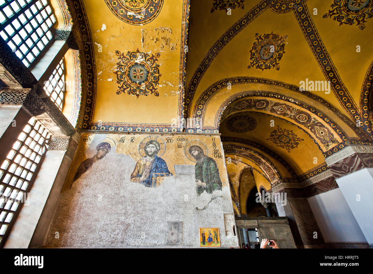 Kirche-Mosaik mit dem Bild von Jesus Christus in Aya Sofia, Istanbul, Türkei Stockfoto