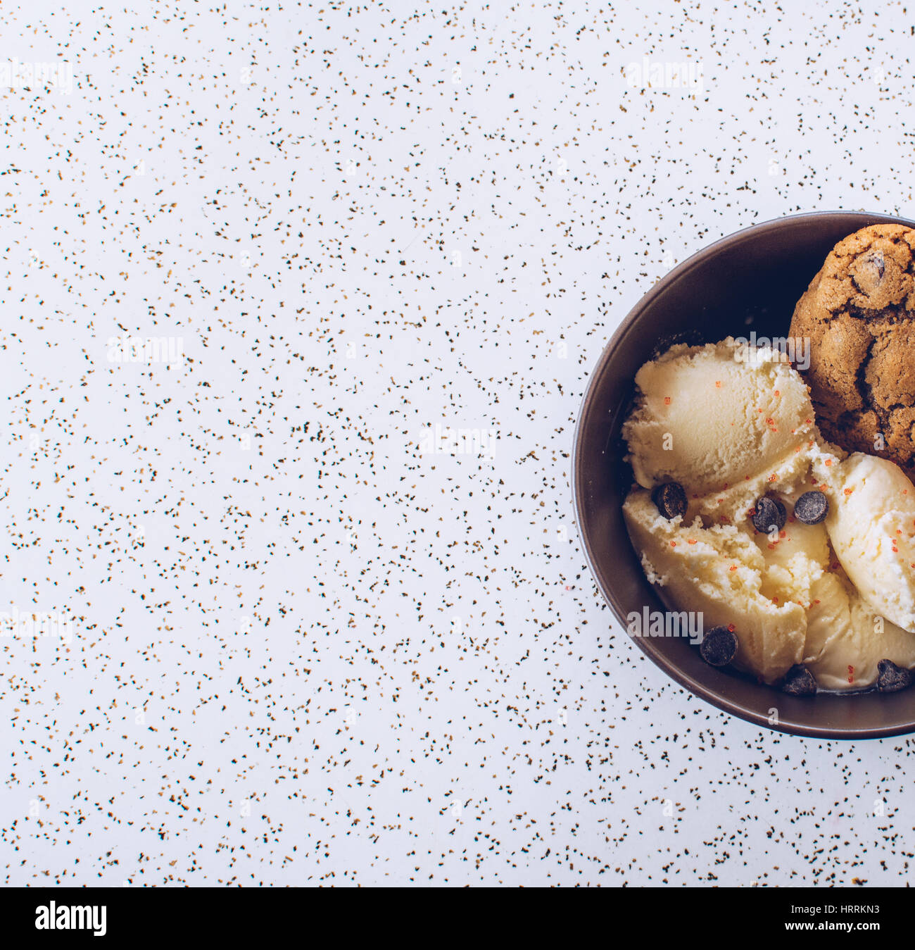 Neue Anzeige der Kekse und Eis Stockfoto