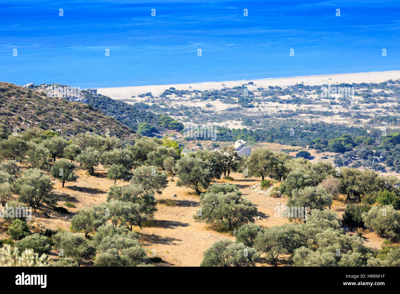 die römischen Ruinen und der Strand von Patara, Türkei Stockfoto