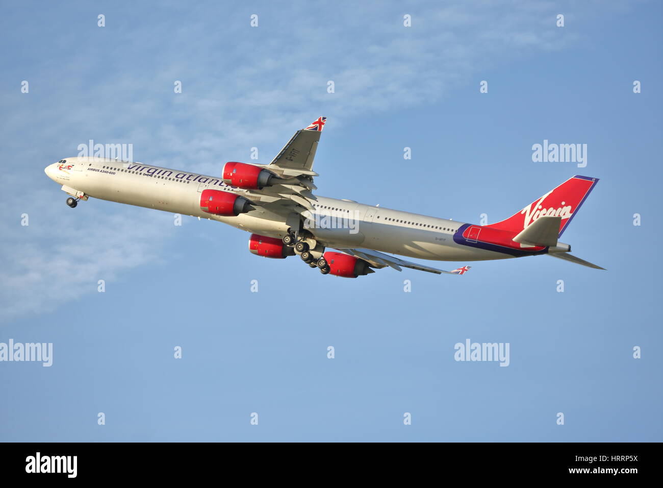 Virgin Atlantic von London Heathrow Airport, Großbritannien Stockfoto