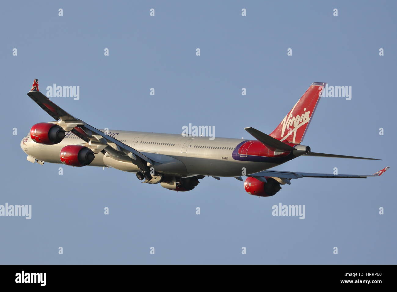 dem Start vom Flughafen London Heathrow, Vereinigtes Königreich Stockfoto