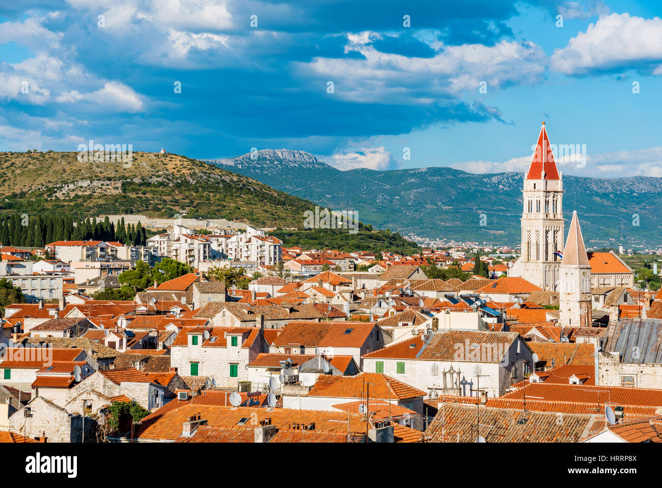 Blick auf Trogir alte mittelalterliche Stadtarchitektur Stockfoto