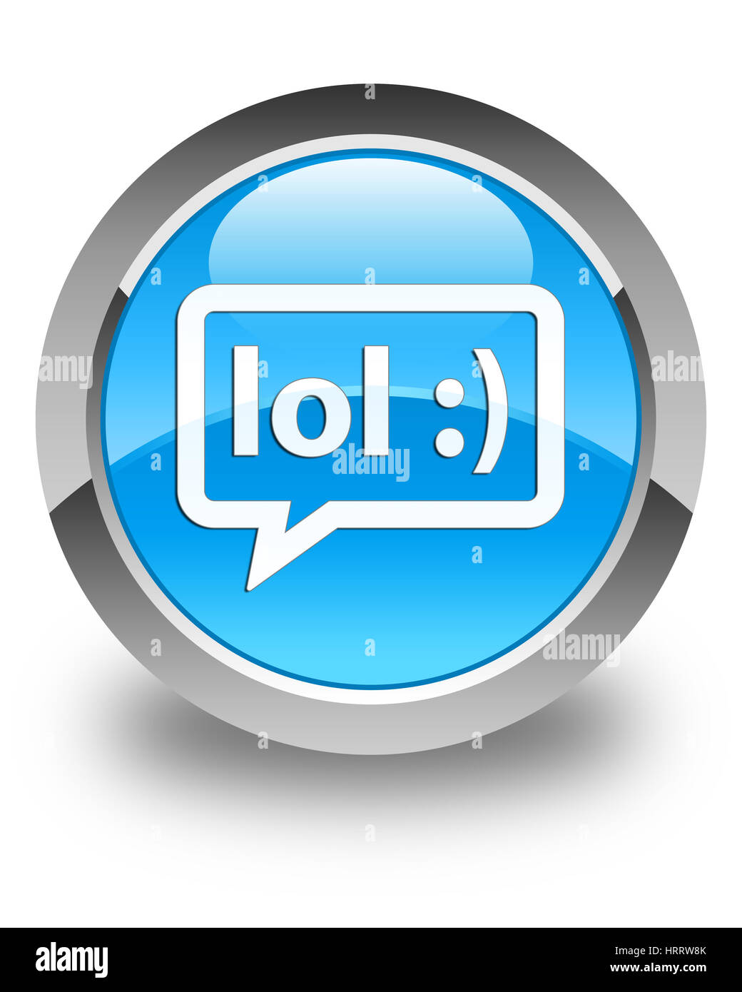 LOL-Blase Symbol isoliert auf glänzende Cyan blau runden Knopf abstrakte Abbildung Stockfoto