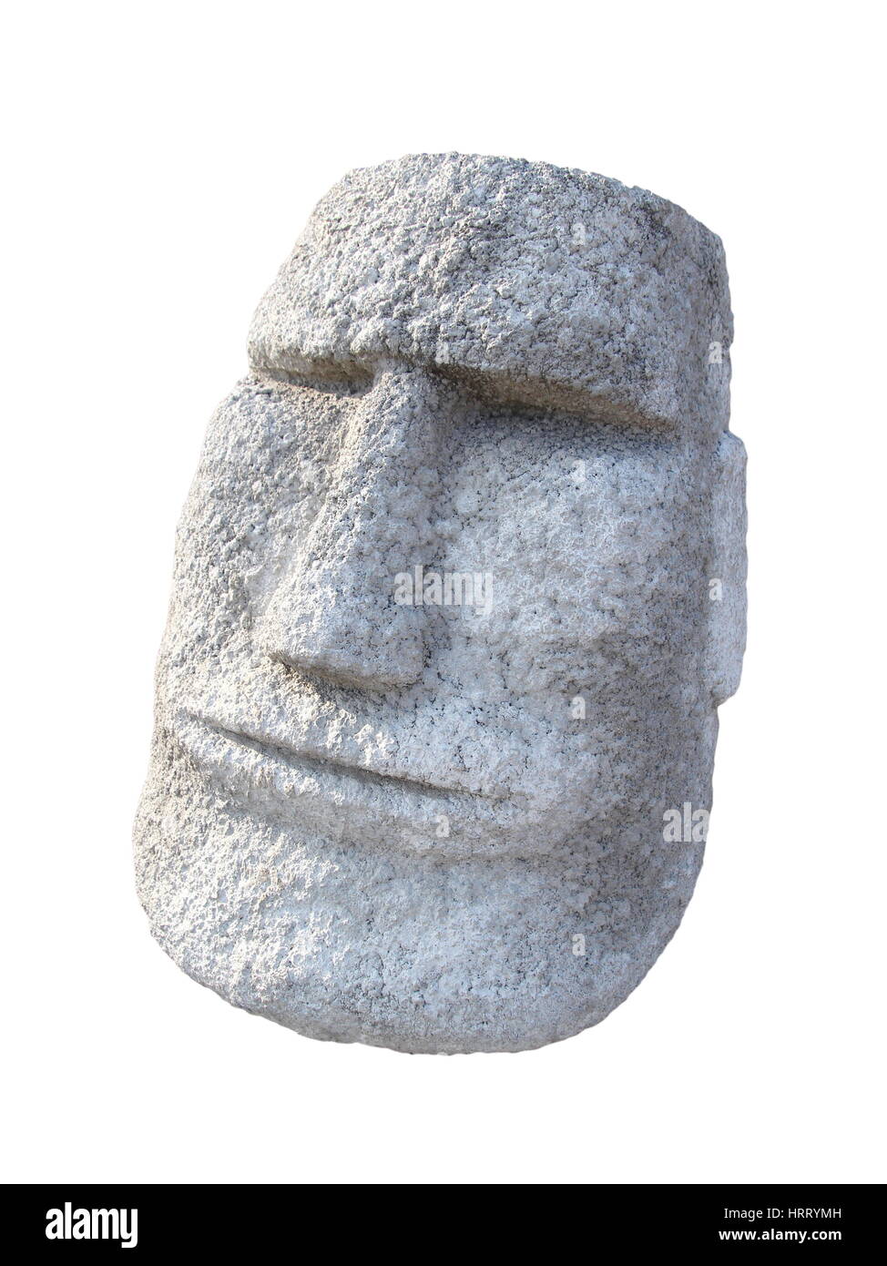 Isolierte Moai Gesicht auf weißem Hintergrund Stockfoto