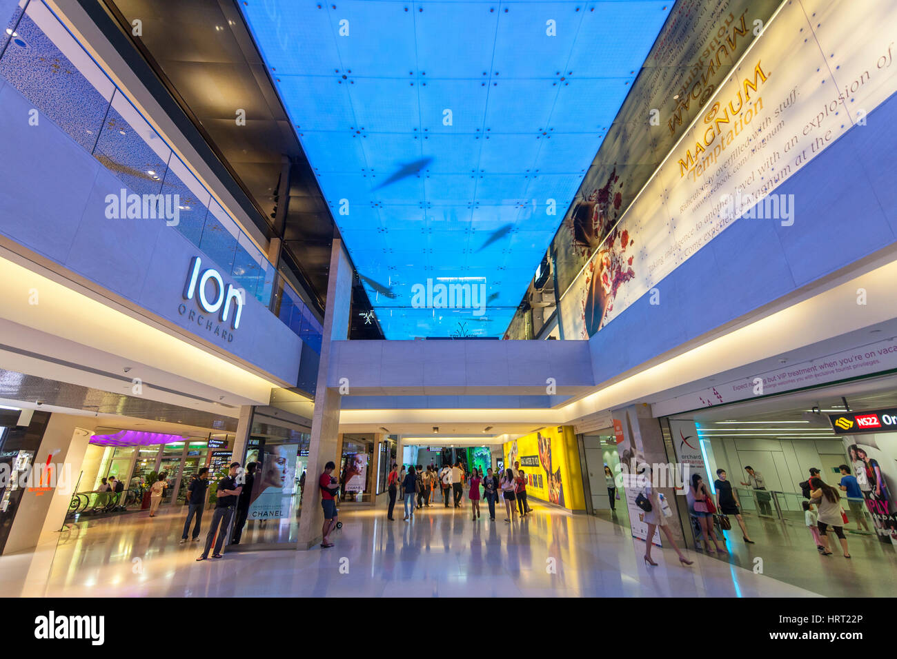 Touristen und Einheimische einkaufen in ein shopping center, Ion Orchard Shopping Center, Orchard Road, Singapur, Asien, Singapur Stockfoto