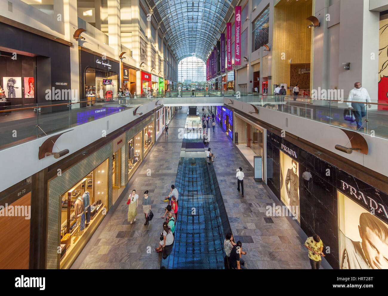 Einkaufszentrum Shoppes, Mall, in Singapur, Marina Bay Sands, Singapur, Asien Stockfoto