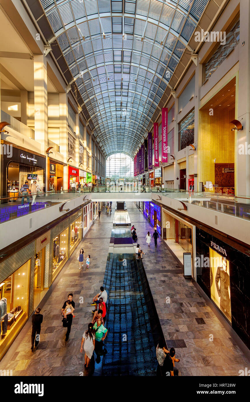 Einkaufszentrum Shoppes, Mall, in Singapur, Marina Bay Sands, Singapur, Asien Stockfoto
