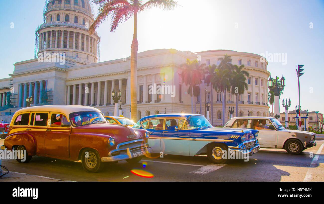 Alte Autos in Havanna Stockfoto