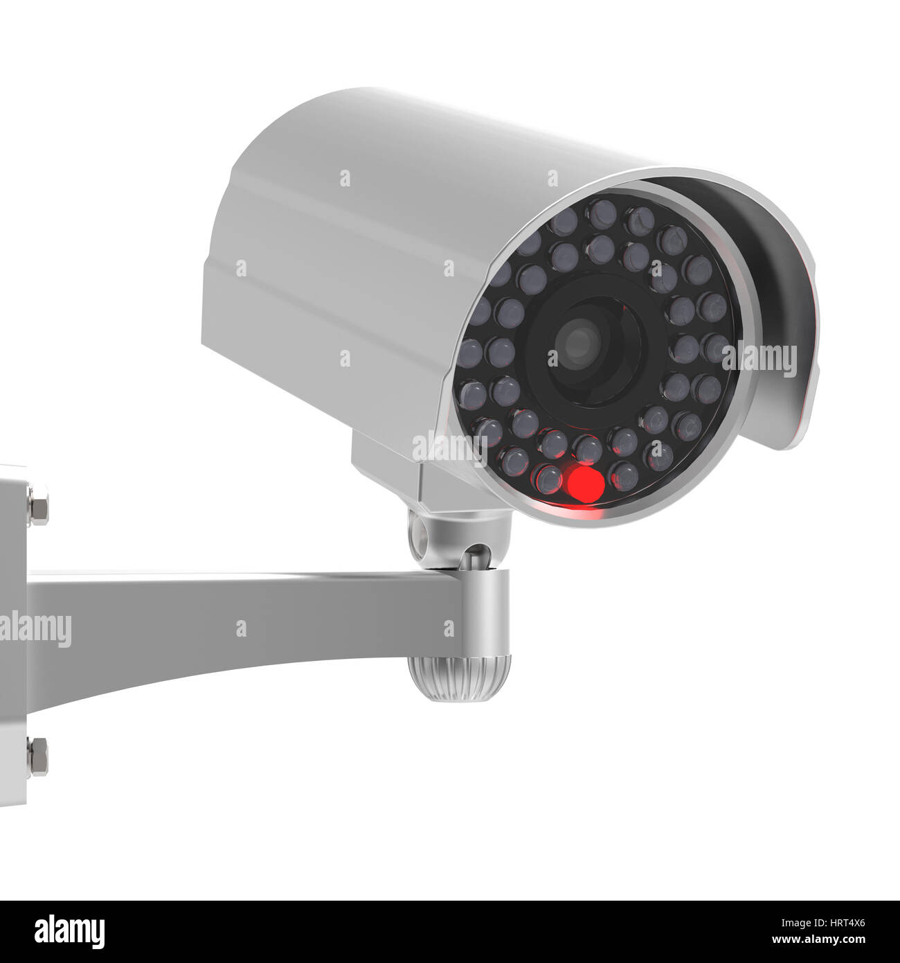 CCTV Überwachungskamera auf weißem Hintergrund 3D-Rendering Stockfoto