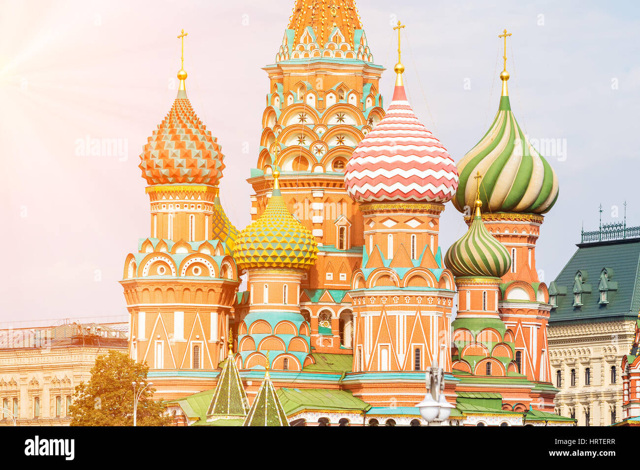 Ansicht der Basilius Kathedrale in Moskau-Fragment Stockfoto