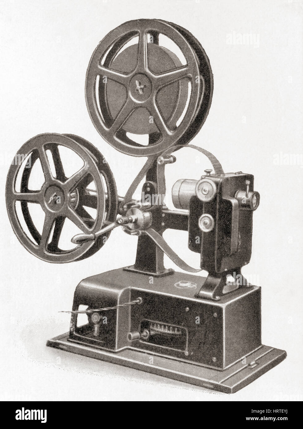 Krupp-Ernemann Kinox II, 35mm Filmprojektor mit Handkurbel, c.1919.  Aus Meyers Lexikon veröffentlicht 1927. Stockfoto