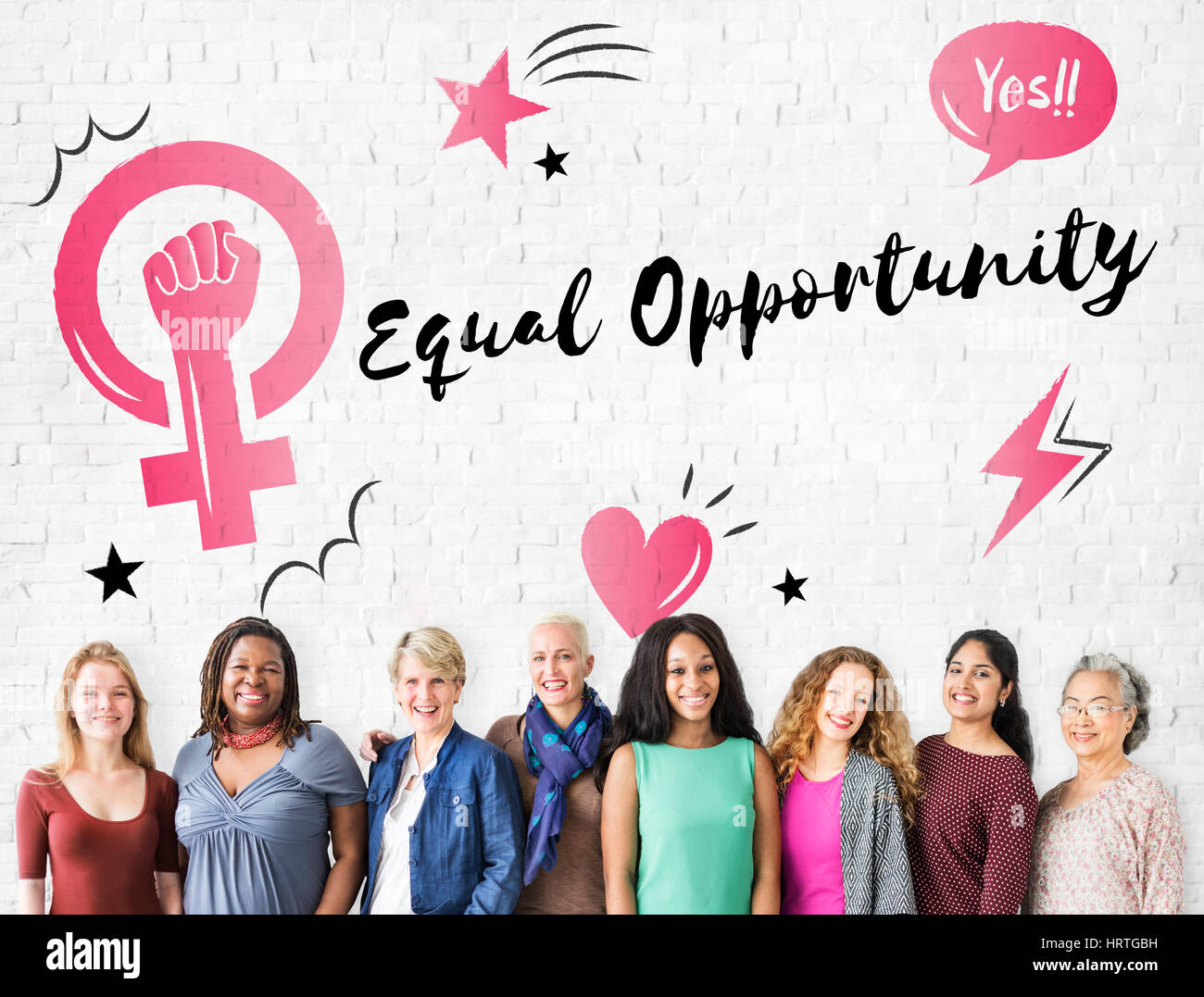 Feminismus Gleichstellung Vertrauen Frauen rechts Stockfoto