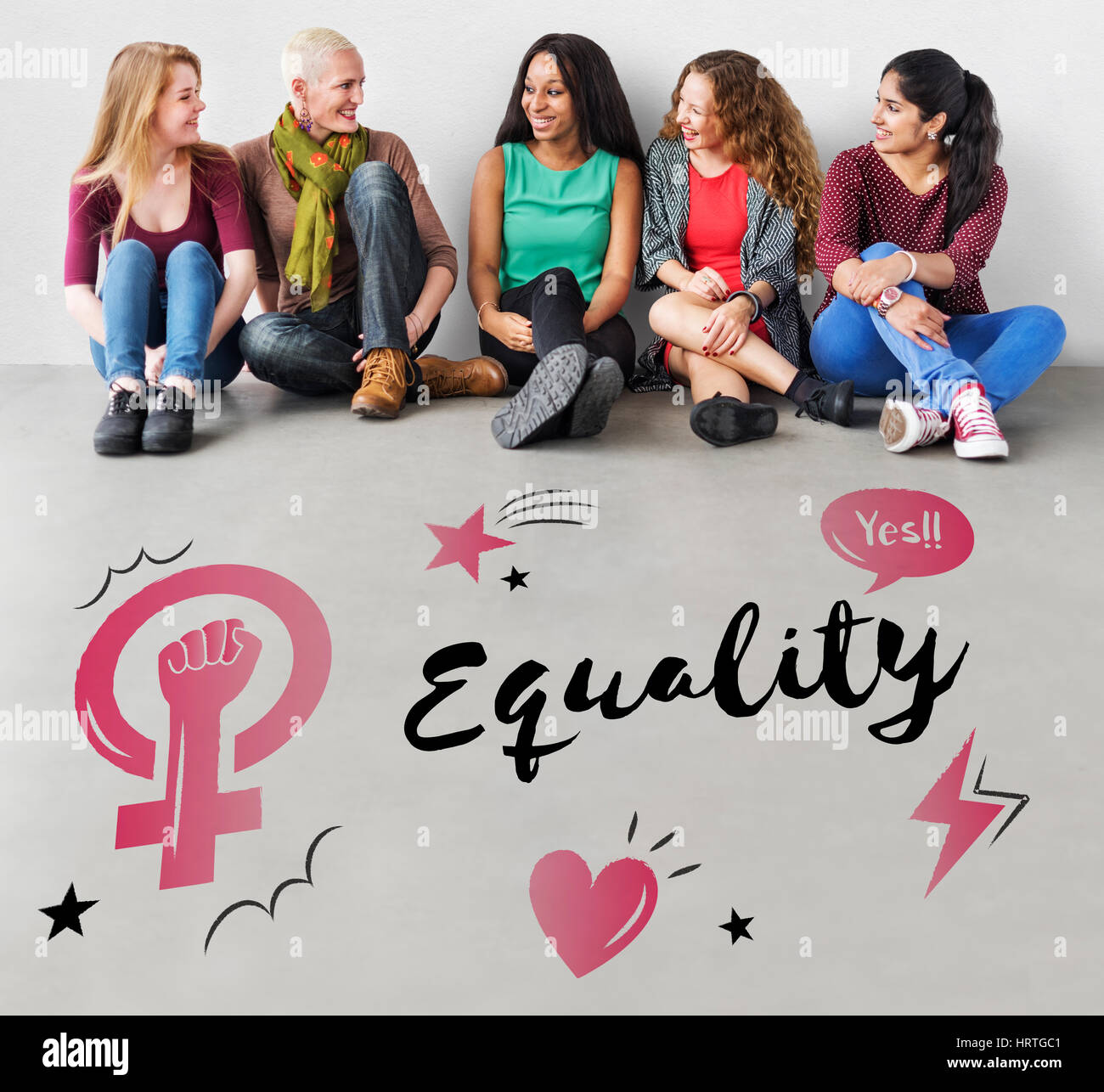 Feminismus Gleichstellung Vertrauen Frauen rechts Stockfoto