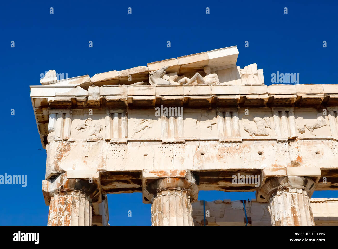 Detail der antiken griechischen Tempel in Athen Stockfoto