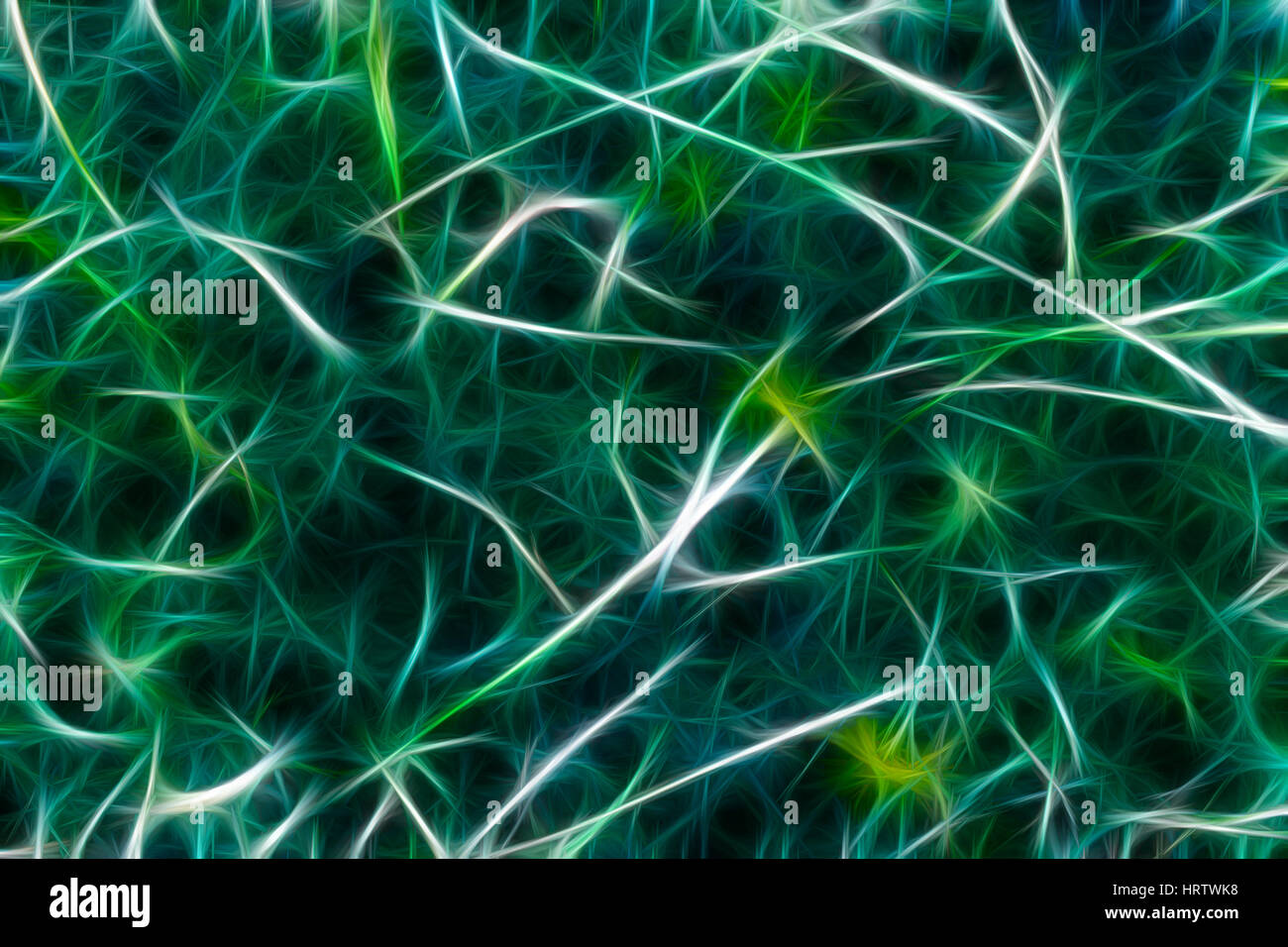 Neuronales Netz Hintergrund. Neuronen Verbindungen verschiedene Farben gemalt. Stockfoto