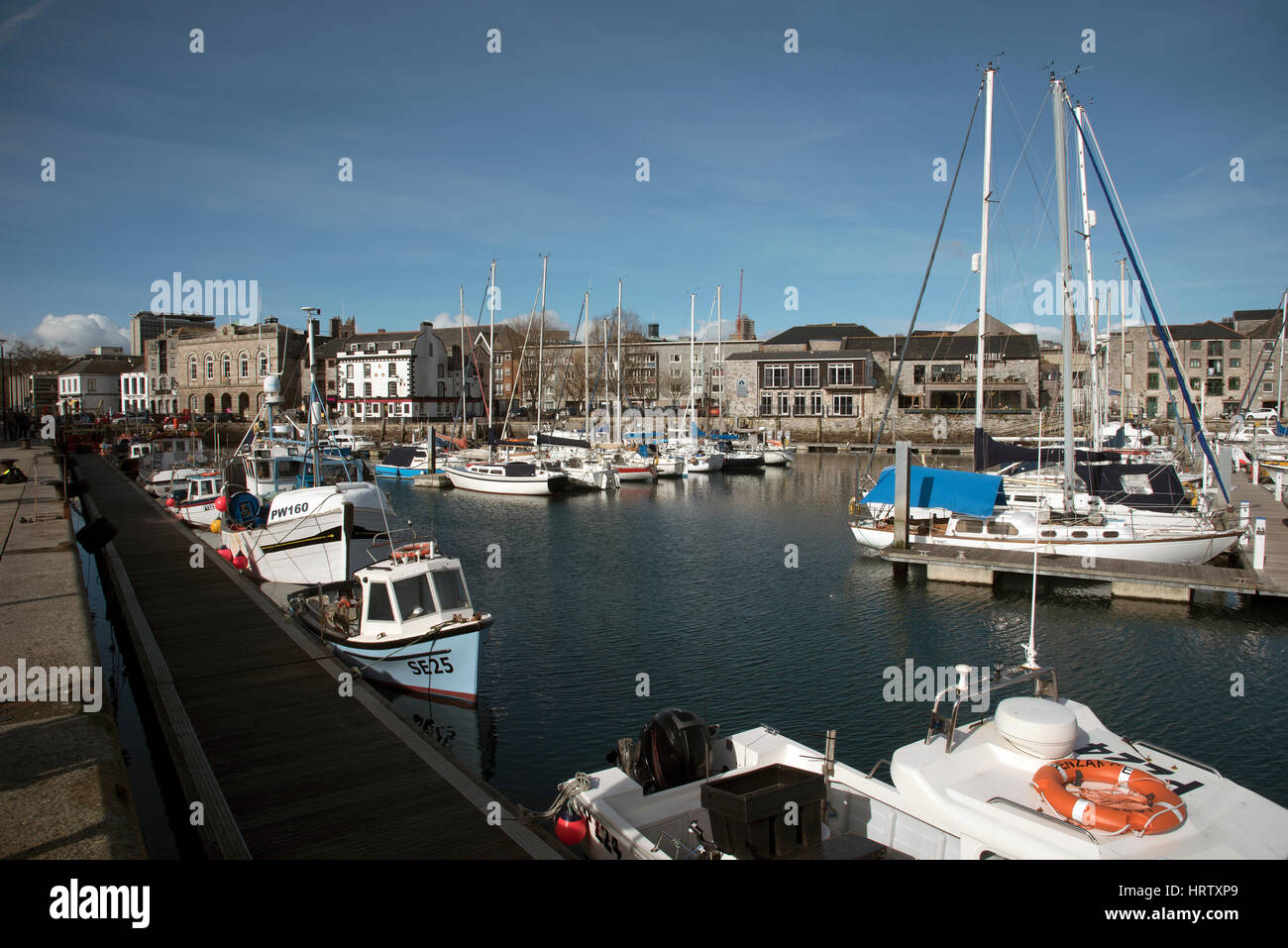 Sutton Harbour im Bereich Barbican in Plymouth South Devon England UK Stockfoto