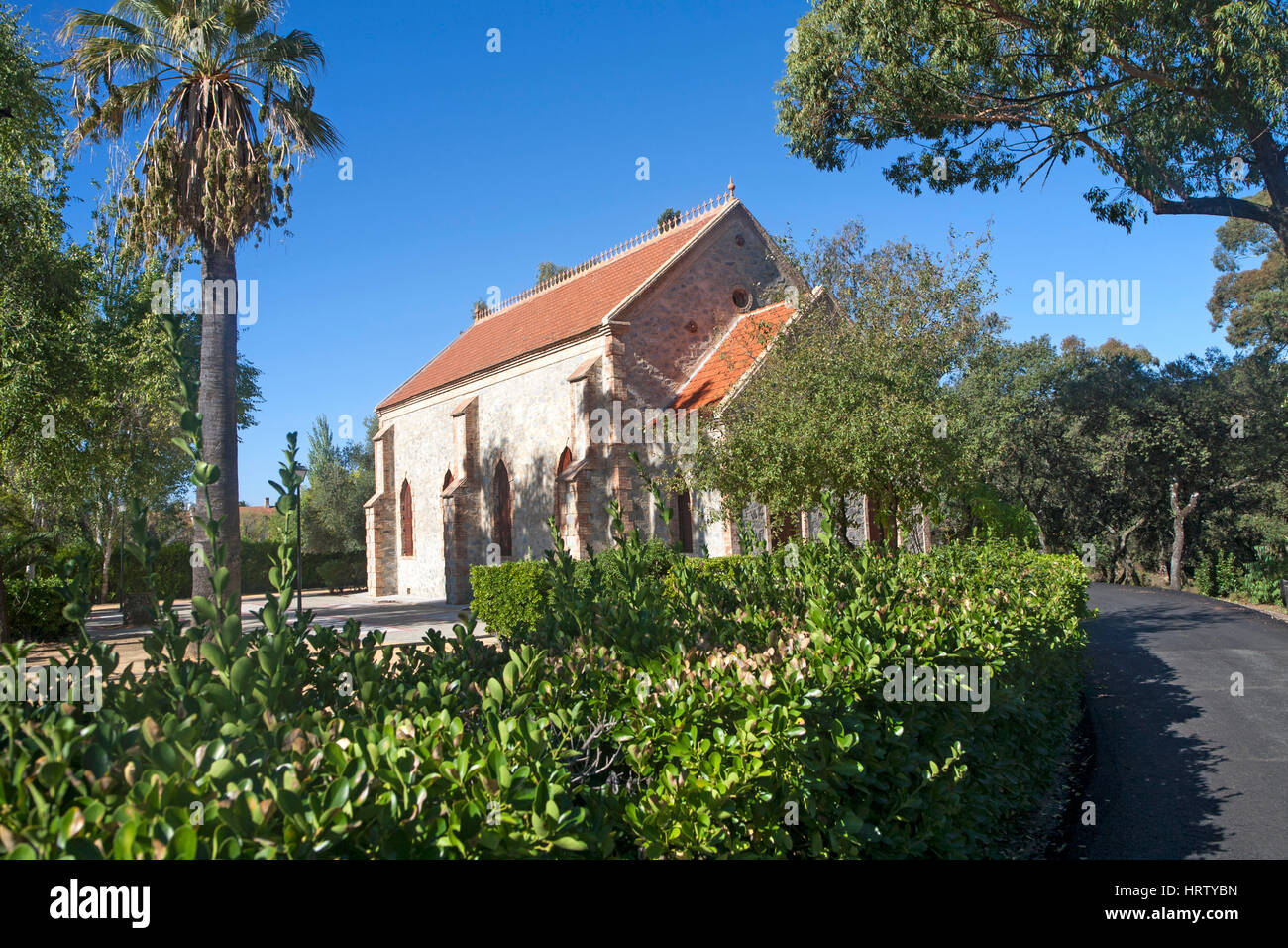 Evangelische Kirche, Barrio de Bella Vista ´English Colony´, Rio Tinto Bergbaugebiet, Provinz Huelva, Spanien Stockfoto