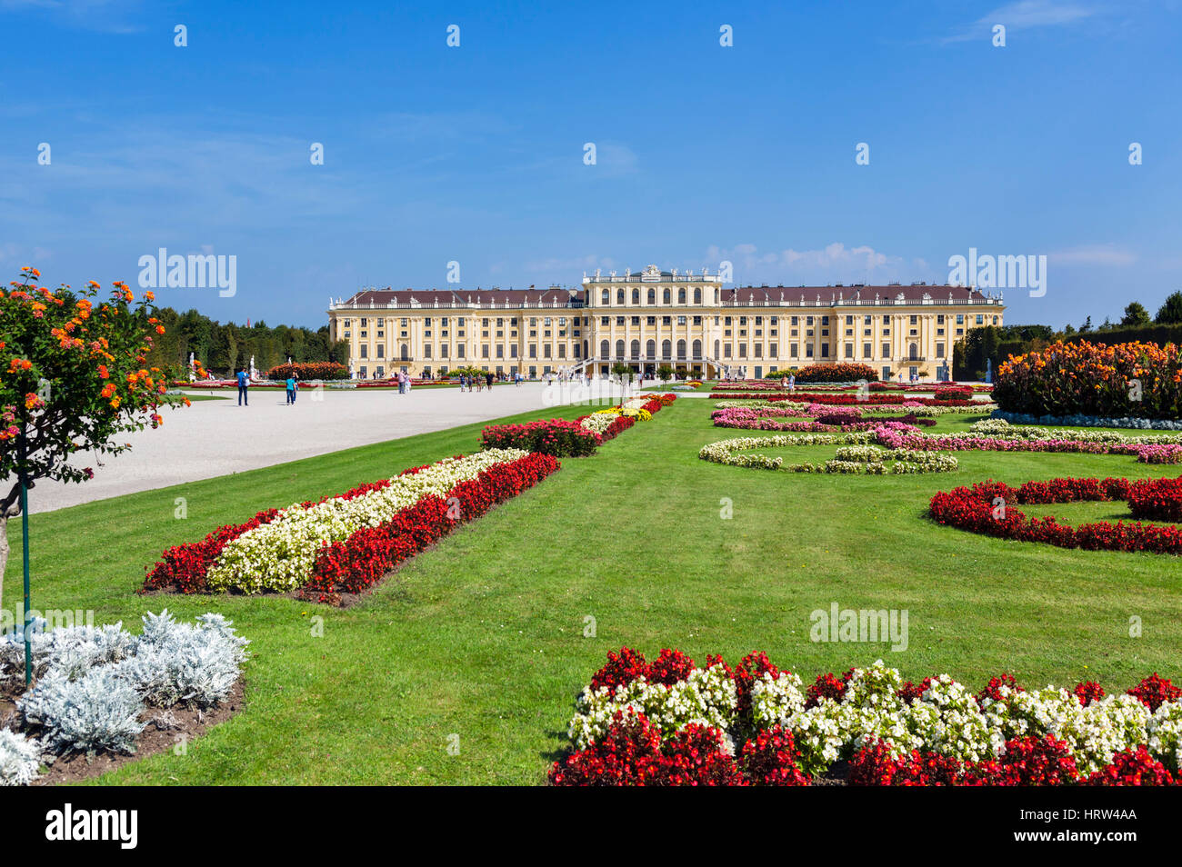 Rückseite des Schlosses Schönbrunn, Wien, Österreich Stockfoto