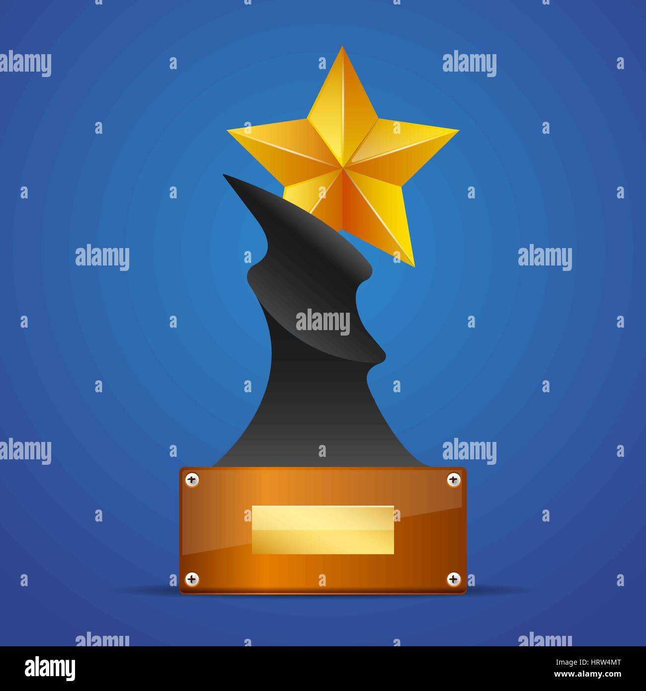 Golden star Award auf blaue Vektor-Illustration. Stock Vektor