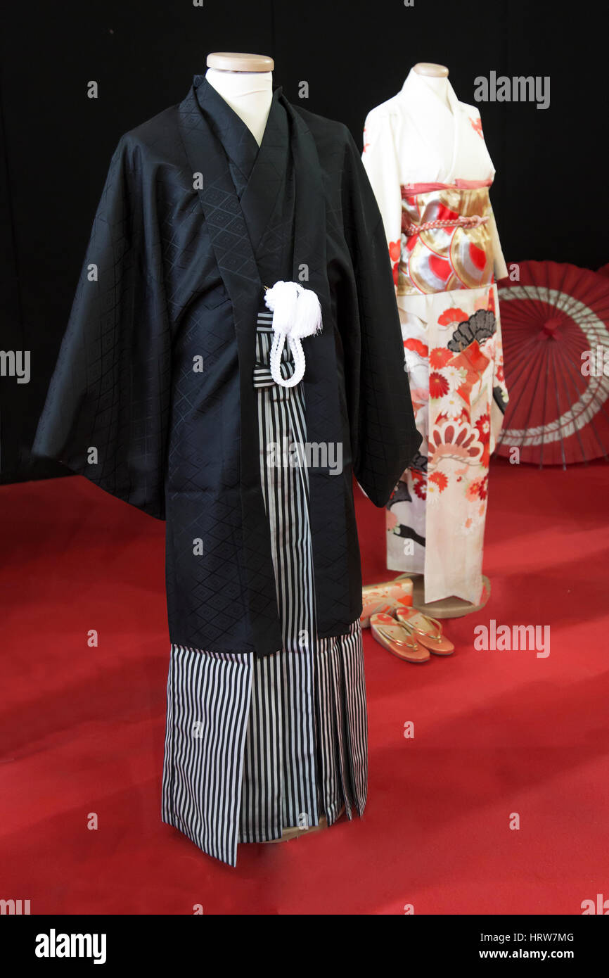Traditionellen Kimono für Mann namens Yukata Stockfoto