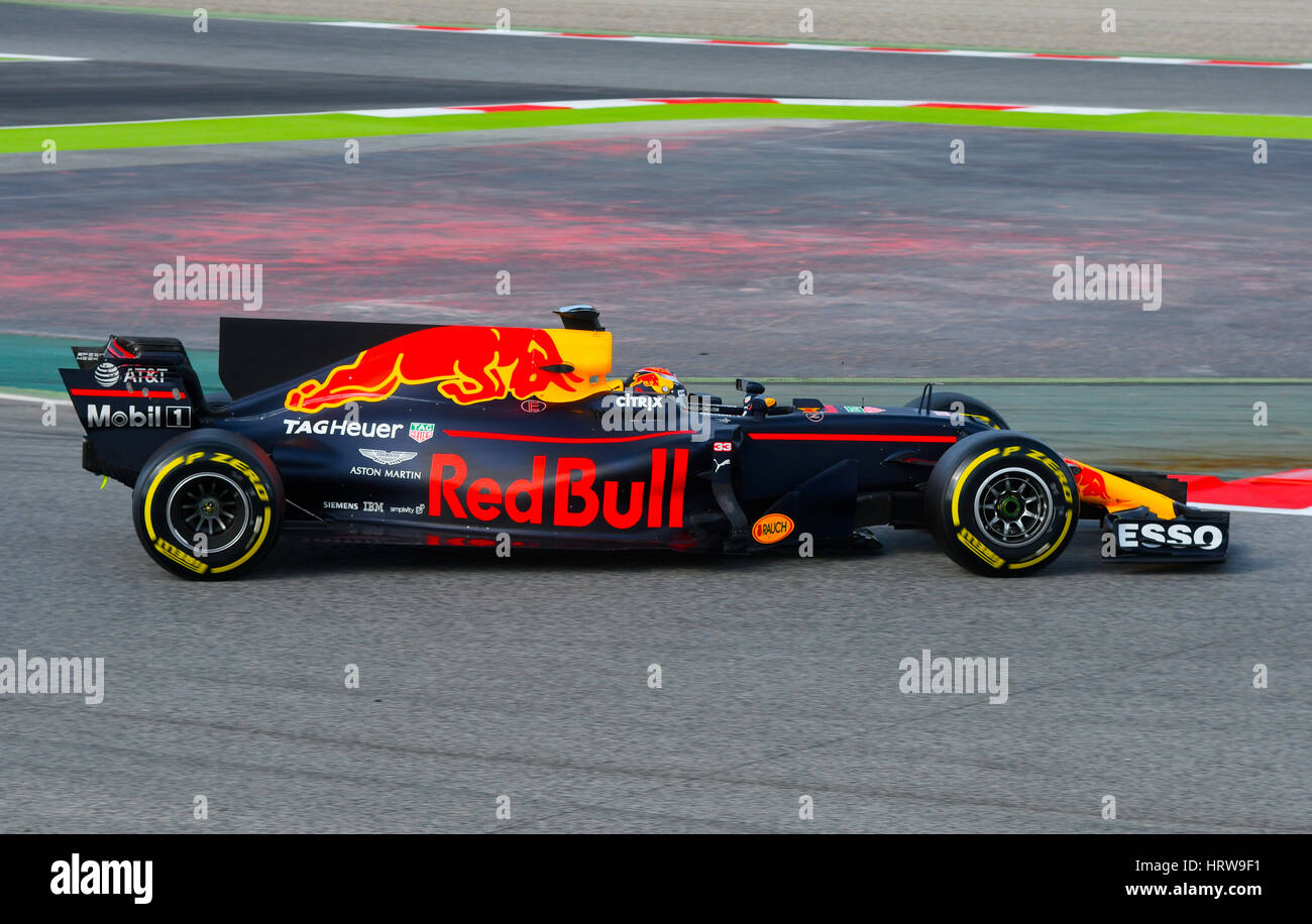 Circuit de Catalunya, Barcelona in der Nähe von Barcelona, Spanien, 27.2.-2.3.2017, Formel 1 Testtage---Max Verstappen (NED), Red Bull RB13 Stockfoto