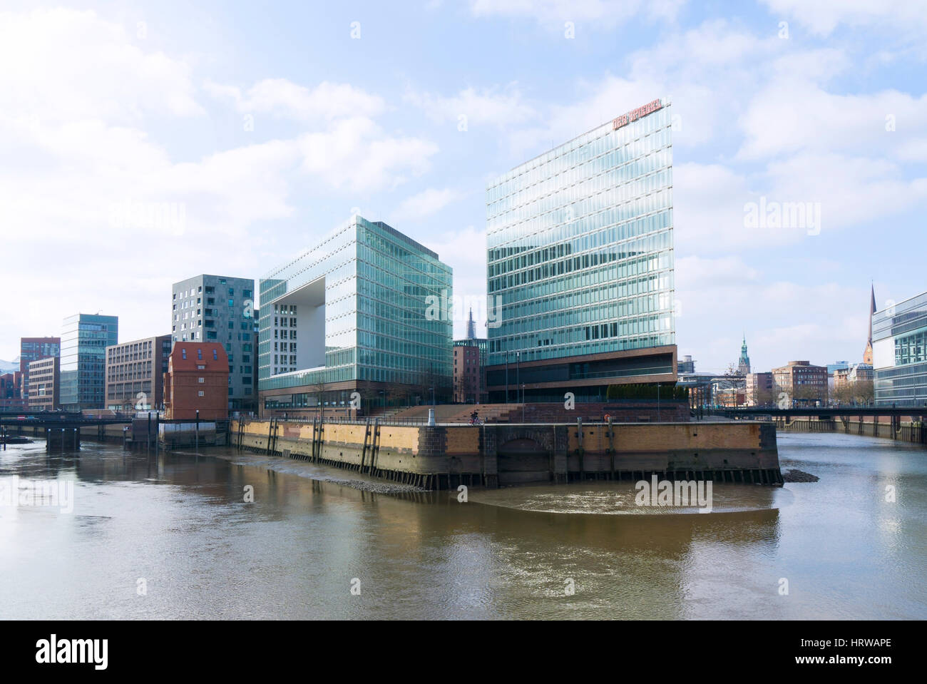 Hamburg, Deutschland - März 12,2016: Ericusspitze im Hafencity-Viertel mit der Zentrale der deutschen Zeitschrift und Verlag Der Spiegel. Stockfoto