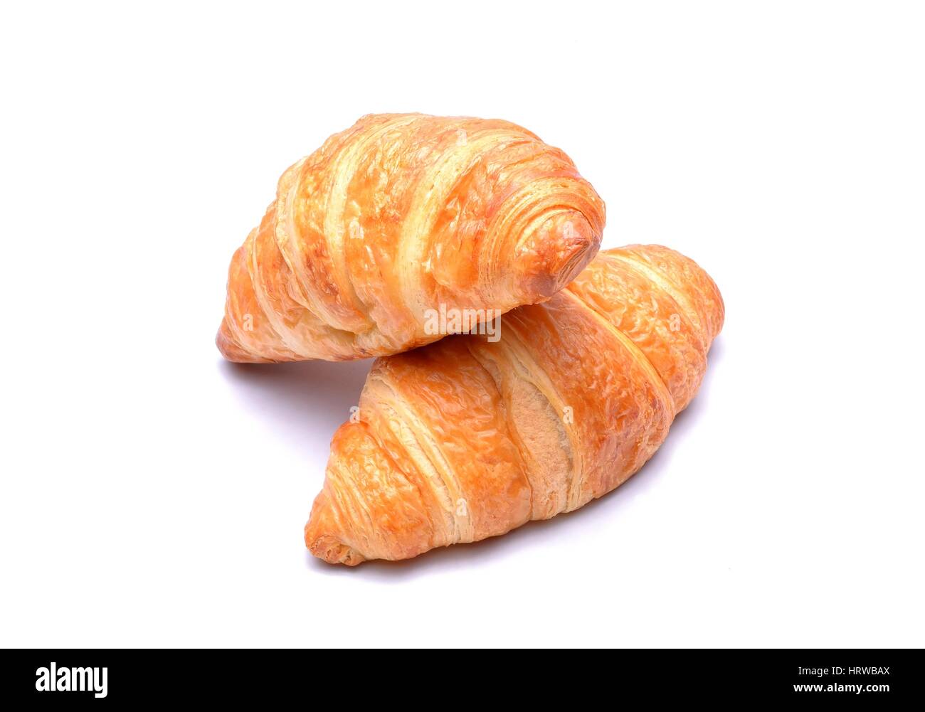 Schokoladencroissants isoliert auf weißem Hintergrund Stockfoto