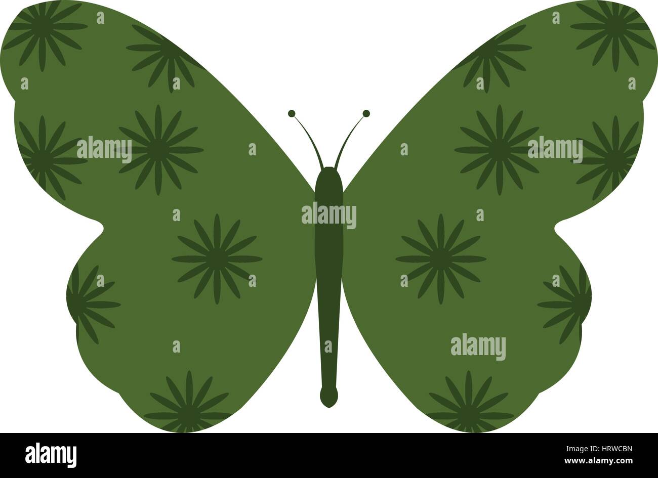 Schmetterling-Symbol auf weißem Grund in Vektor dargestellt Stock Vektor